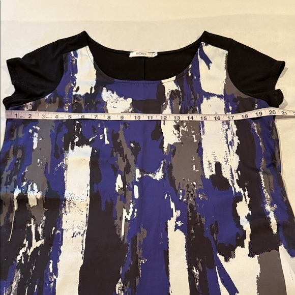 Ricki's Blouse, Abstract Blue and Black, Women's Top Size M - Picture 7 of 9